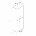 Casa si Gradina - Mobilier - Dulapuri si sifoniere - Dulapuri pantofi - Dulap pentru pantofi, Hanah Home, pal melaminat, alb auriu, 60x35x202 cm - Infinity.ro