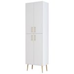 Casa si Gradina - Mobilier - Dulapuri si sifoniere - Dulapuri pantofi - Dulap pentru pantofi, Hanah Home, pal melaminat, alb auriu, 60x35x202 cm - Infinity.ro
