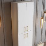 Casa si Gradina - Mobilier - Dulapuri si sifoniere - Dulapuri pantofi - Dulap pentru pantofi, Hanah Home, pal melaminat, alb auriu, 60x35x202 cm - Infinity.ro