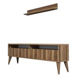 Casa si Gradina - Mobilier - Comode si corpuri - Console - Consola tv, Hanah Home, pal melaminat, nuc, 150x50x30 cm - Infinity.ro