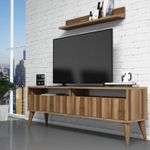 Casa si Gradina - Mobilier - Comode si corpuri - Console - Consola tv, Hanah Home, pal melaminat, nuc, 150x50x30 cm - Infinity.ro