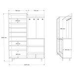 Casa si Gradina - Mobilier - Organizare si depozitare - Cuiere - Cuier hol, Hanah Home, PAL melaminat, stejar antracit, 147.4x35.5x195.6 cm - Infinity.ro