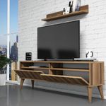 Casa si Gradina - Mobilier - Comode si corpuri - Console - Consola tv, Hanah Home, pal melaminat, nuc, 150x50x30 cm - Infinity.ro
