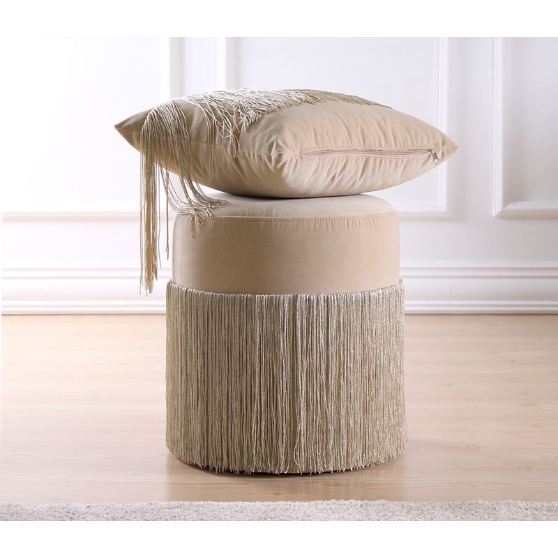 Casa si Gradina - Mobilier - Scaune si fotolii - Tabureti - Taburet, Hanah Home, catifea, crem, 45x45x47 cm - Infinity.ro