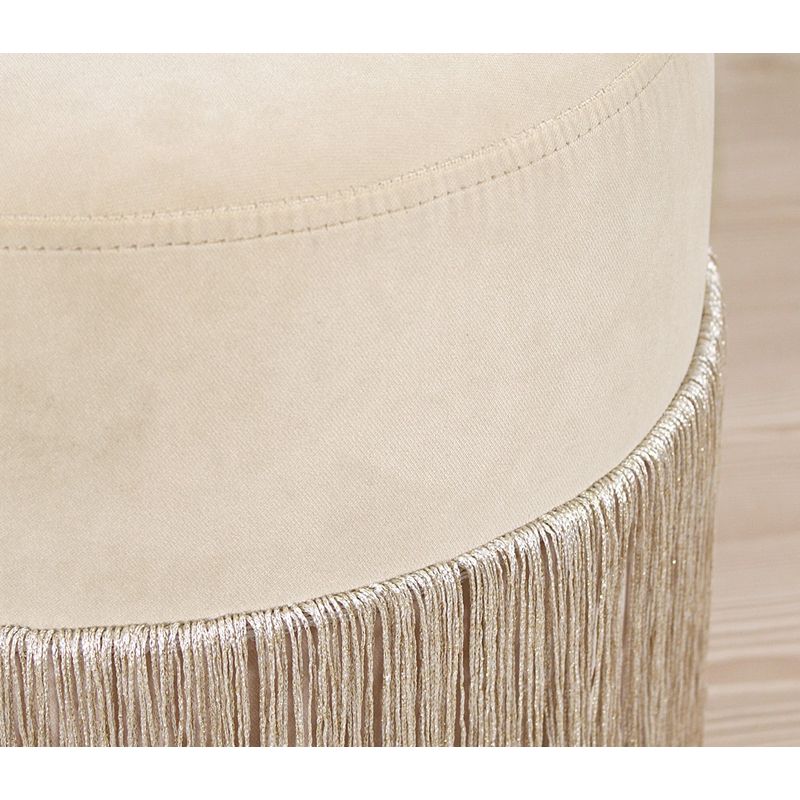 Casa si Gradina - Mobilier - Scaune si fotolii - Tabureti - Taburet, Hanah Home, catifea, crem, 45x45x47 cm - Infinity.ro