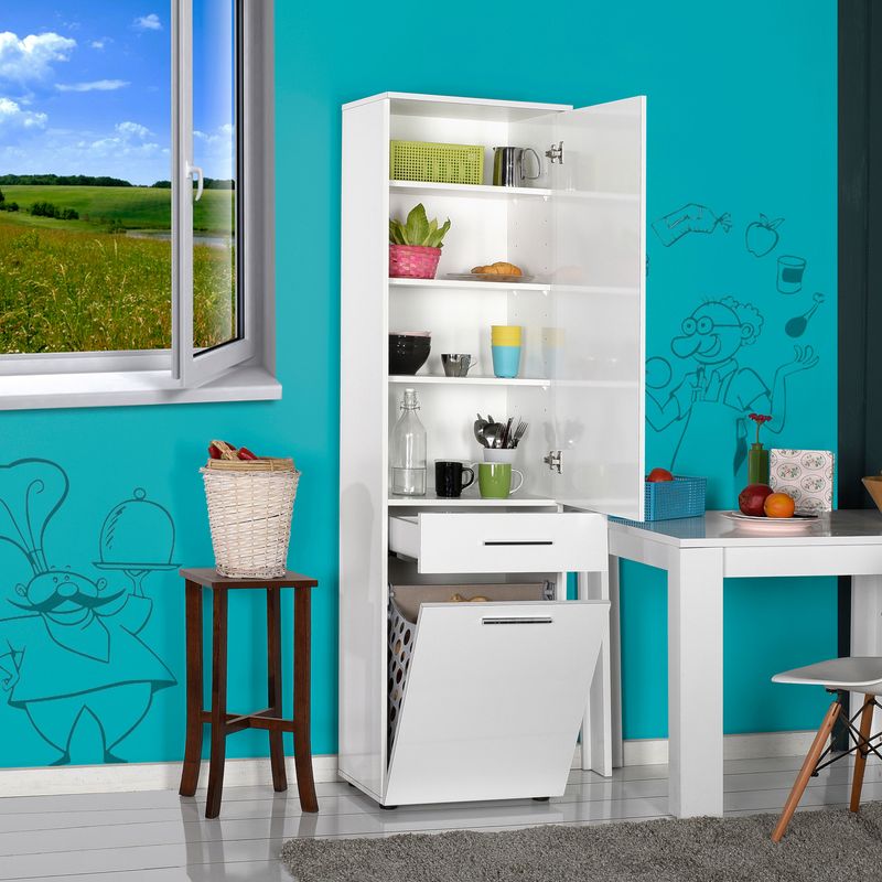 Casa si Gradina - Mobilier - Dulapuri si sifoniere - Dulapuri - Dulap multifunctional, Hanah Home, pal melaminat, alb, 52x38x187 cm - Infinity.ro