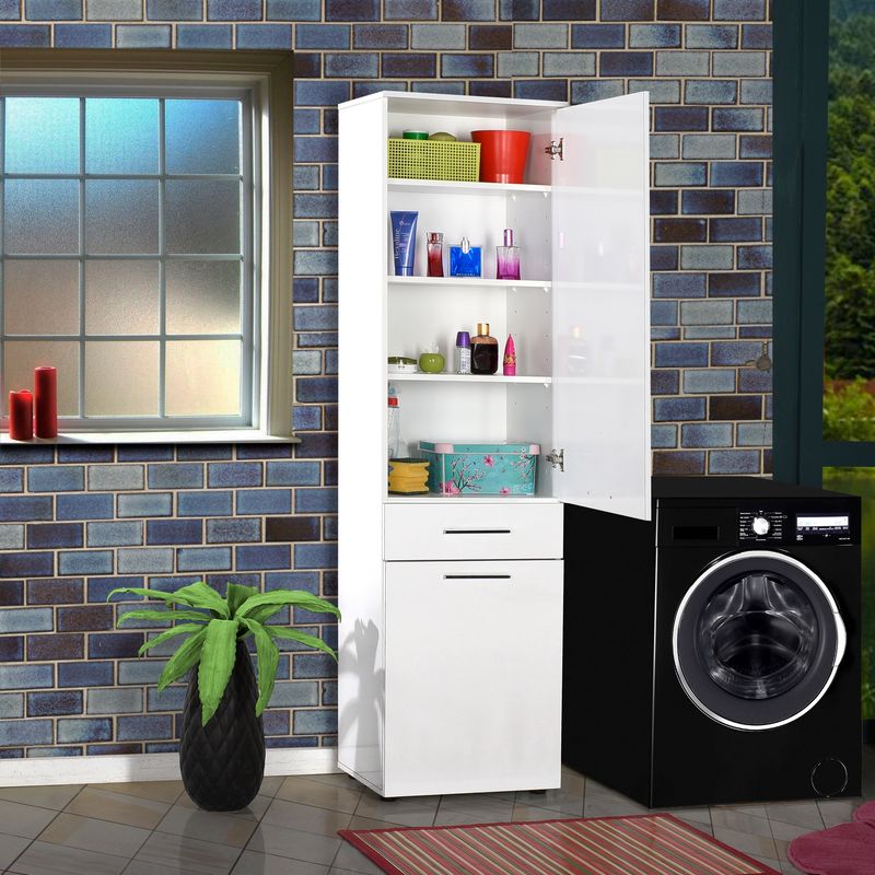 Casa si Gradina - Mobilier - Dulapuri si sifoniere - Dulapuri - Dulap multifunctional, Hanah Home, pal melaminat, alb, 52x38x187 cm - Infinity.ro