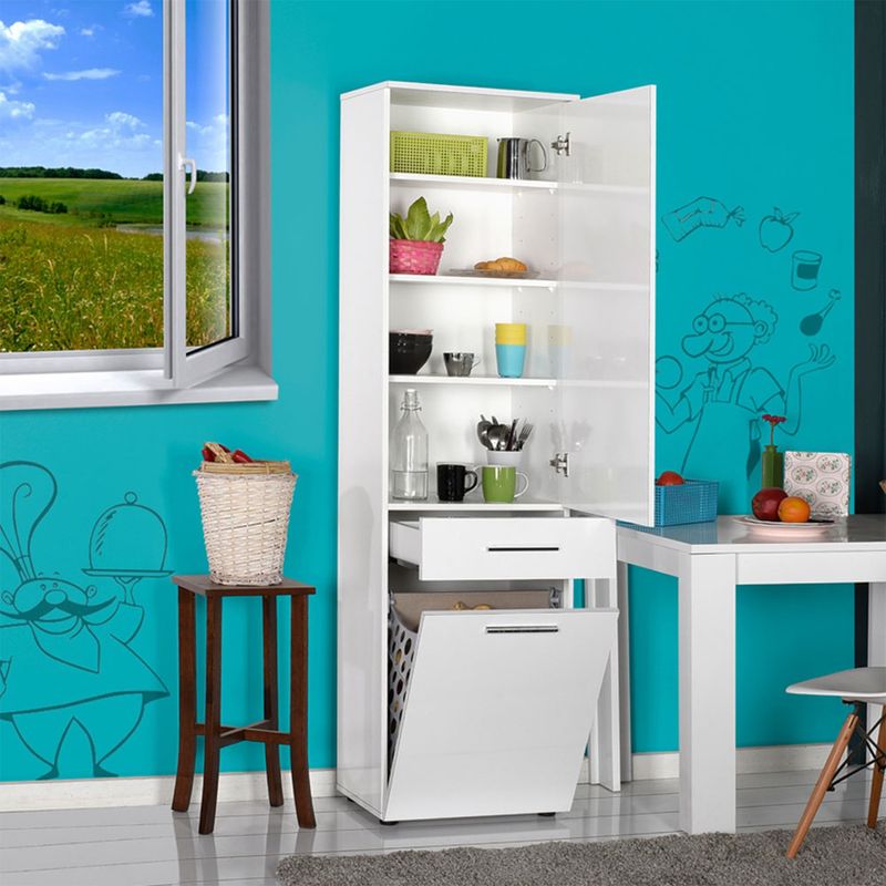 Casa si Gradina - Mobilier - Dulapuri si sifoniere - Dulapuri - Dulap multifunctional, Hanah Home, pal melaminat, alb, 52x38x187 cm - Infinity.ro