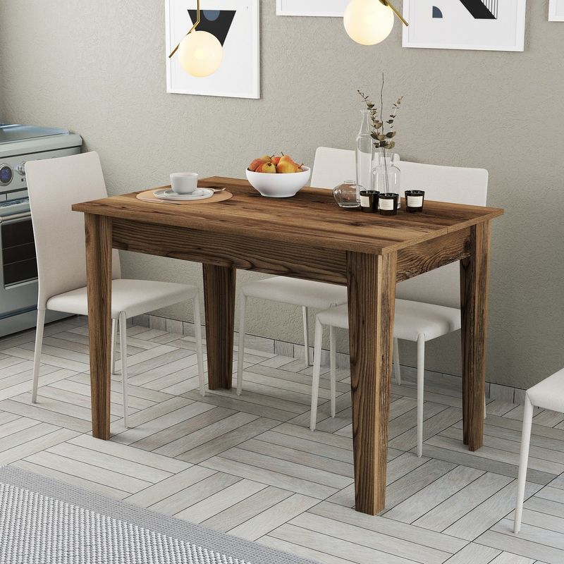 Casa si Gradina - Mobilier - Mese si birouri - Mese bucatarie si dining - Masa de bucatarie, Hanah Home, pal melaminat, nuc, 110x72x75 cm - Infinity.ro