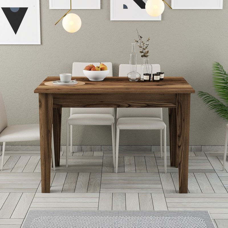 Casa si Gradina - Mobilier - Mese si birouri - Mese bucatarie si dining - Masa de bucatarie, Hanah Home, pal melaminat, nuc, 110x72x75 cm - Infinity.ro