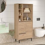 Casa si Gradina - Mobilier - Mobilier baie - Corpuri baie - Dulap baie, Hanah Home, pal melaminat, nuc, 74.8x35.5x161.6 cm - Infinity.ro
