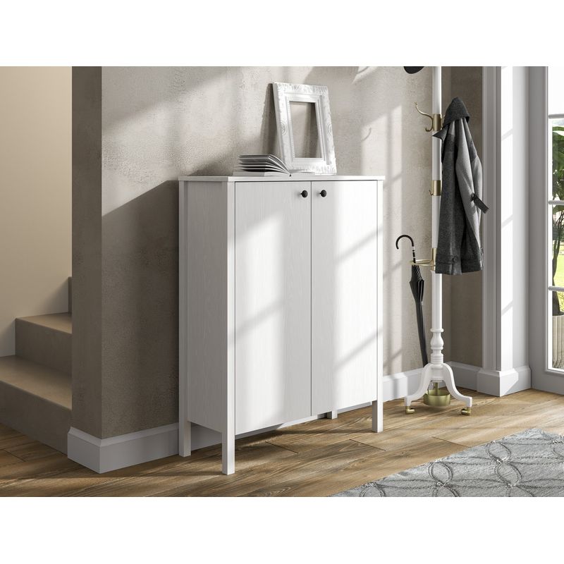 Casa si Gradina - Mobilier - Dulapuri si sifoniere - Dulapuri pantofi - Dulap pantofi, Hanah Home, pal melaminat, lemn si alb, 90x35x118 cm - Infinity.ro