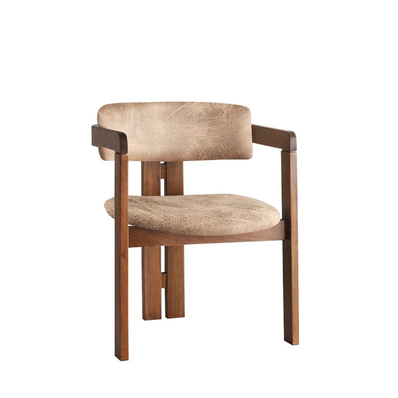 Casa si Gradina - Mobilier - Scaune si fotolii - Fotolii - Fotoliu, Hanah Home, lemn, nuc bej, 58x76x49 cm - Infinity.ro