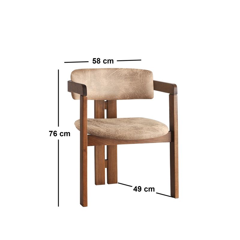 Casa si Gradina - Mobilier - Scaune si fotolii - Fotolii - Fotoliu, Hanah Home, lemn, nuc bej, 58x76x49 cm - Infinity.ro