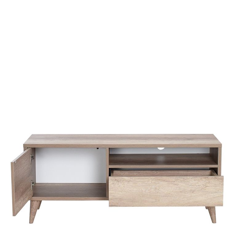 Casa si Gradina - Mobilier - Comode si corpuri - Comode - Comoda tv, Hanah Home, pal melaminat, nuc deschis, 120x40x50 cm - Infinity.ro