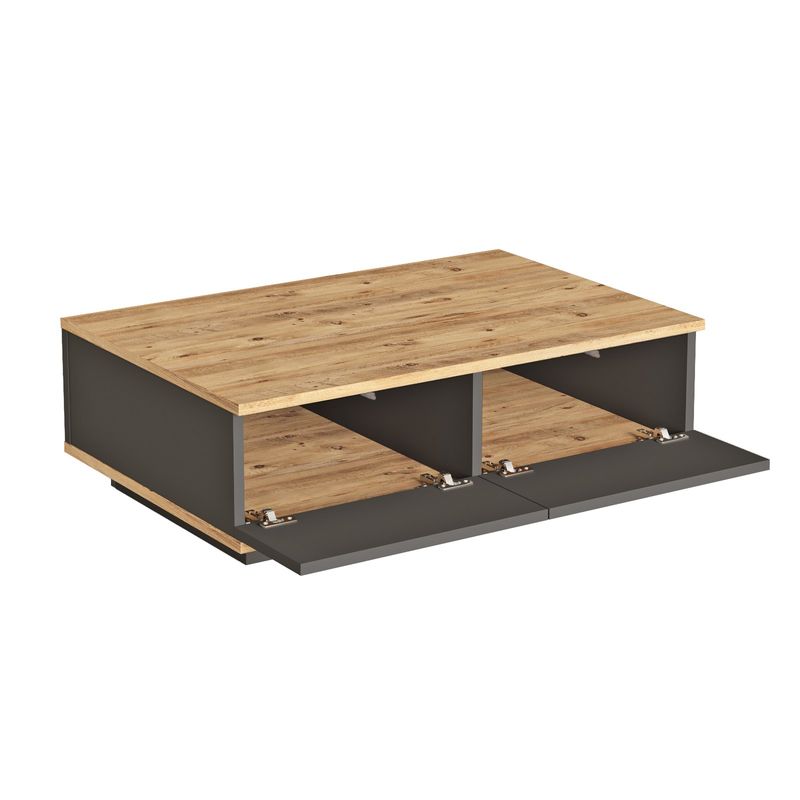 Casa si Gradina - Mobilier - Seturi de mobilier - Seturi living - Set mobilier living, Hanah Home, pal melaminat, pin atlantic si antracit, tv 180x44.6x44.5 cm, masuta 90x28.6x60 cm, consola 180x75x44.5 cm - Infinity.ro