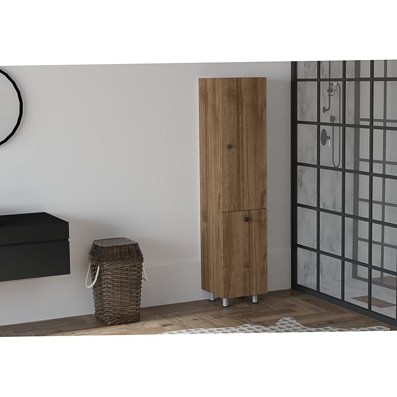 Casa si Gradina - Mobilier - Mobilier baie - Corpuri baie - Dulap baie, Hanah Home, pal melaminat, nuc, 35x31.9x154.8 cm - Infinity.ro