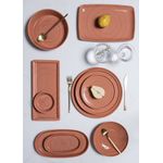 Casa si Gradina - Bucatarie si vesela - Vesela si tacamuri - Platouri de bucatarie - Platou de servire, Hermia, ceramica, somon, 16x35x1 cm - Infinity.ro