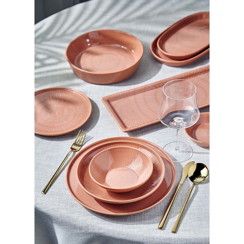 Casa si Gradina - Bucatarie si vesela - Vesela si tacamuri - Platouri de bucatarie - Platou de servire, Hermia, ceramica, somon, 16x35x1 cm - Infinity.ro