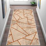 Casa si Gradina - Textile si covoare - Covoare - Covoare casa - Covor, Conceptum Hypnose, crem, portocaliu, 100x150 cm, 100% poliester, antiderapant - Infinity.ro