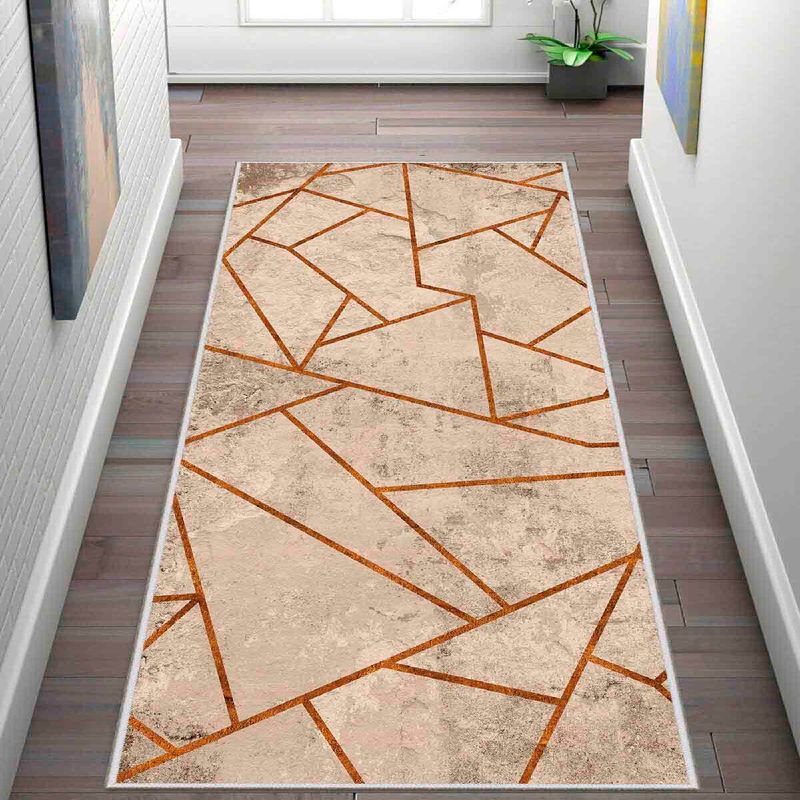 Casa si Gradina - Textile si covoare - Covoare - Covoare casa - Covor, Conceptum Hypnose, crem, portocaliu, 100x150 cm, 100% poliester, antiderapant - Infinity.ro