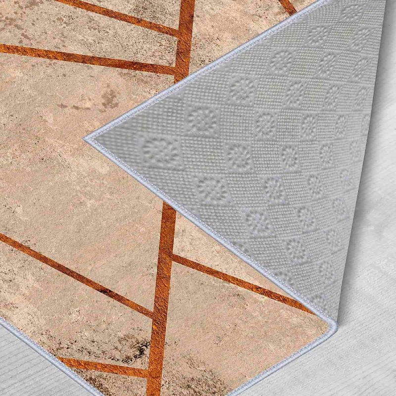 Casa si Gradina - Textile si covoare - Covoare - Covoare casa - Covor, Conceptum Hypnose, crem, portocaliu, 100x150 cm, 100% poliester, antiderapant - Infinity.ro