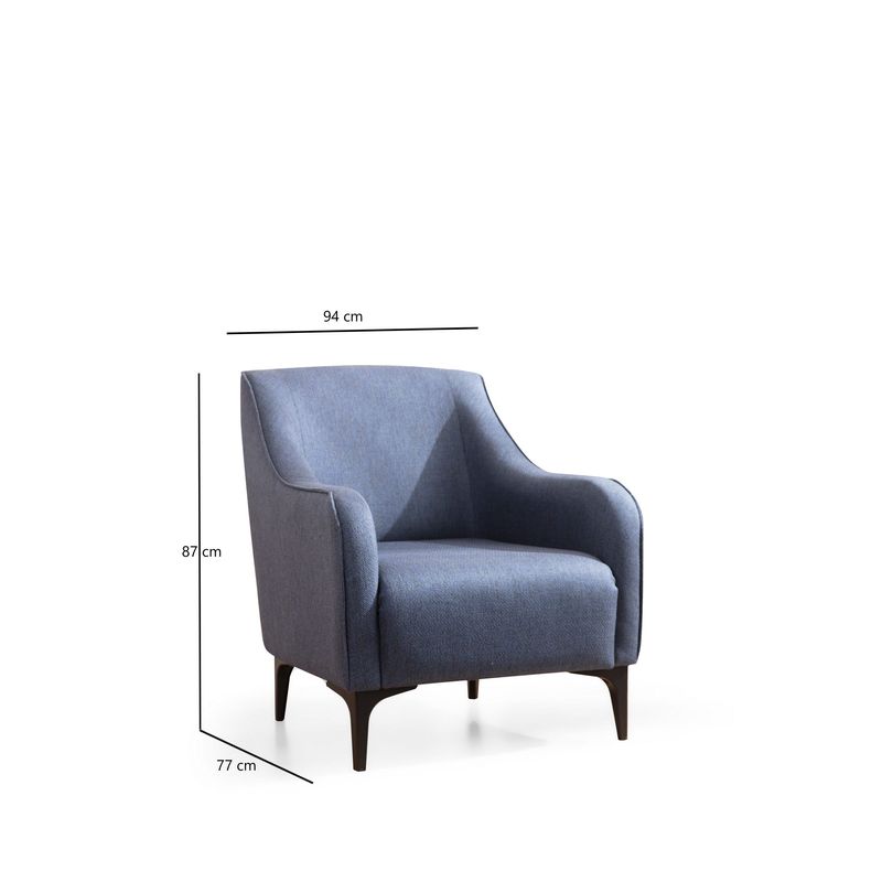 Casa si Gradina - Mobilier - Scaune si fotolii - Fotolii - Fotoliu, Hanah Home, lemn fag si pal, albastru, 94x87x77 cm - Infinity.ro
