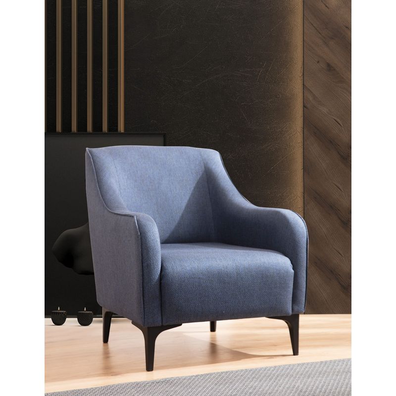Casa si Gradina - Mobilier - Scaune si fotolii - Fotolii - Fotoliu, Hanah Home, lemn fag si pal, albastru, 94x87x77 cm - Infinity.ro