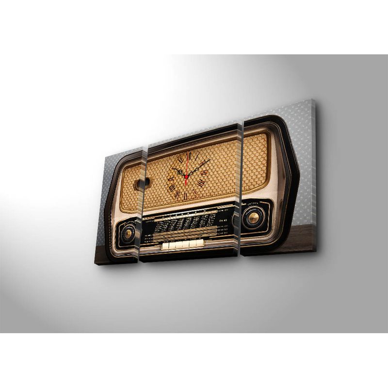 Casa si Gradina - Decoratiuni - Ceasuri - Ceas decorativ de perete, Wallxpert, panza de caprioara, multicolor, 84x45 cm, set 3 piese, 228CLA3627 - Infinity.ro