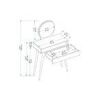 Casa si Gradina - Mobilier - Comode si corpuri - Masute de toaleta - Masa de machiaj, Hanah Home, pal melaminat, pin atlantic, 129.2x72x35 cm - Infinity.ro