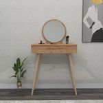 Casa si Gradina - Mobilier - Comode si corpuri - Masute de toaleta - Masa de machiaj, Hanah Home, pal melaminat, pin atlantic, 129.2x72x35 cm - Infinity.ro