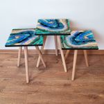 Casa si Gradina - Mobilier - Mese si birouri - Masute de cafea - Set masute cuib, Hanah Home, mdf, multicolor, 35x35x52 cm, 481LNA2904 - Infinity.ro