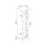 Casa si Gradina - Mobilier - Mobilier baie - Corpuri baie - Dulap multifunctional, Hanah Home, pal melaminat, pin atlantic si alb, 35x35x153.6 cm - Infinity.ro