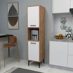 Casa si Gradina - Mobilier - Mobilier baie - Corpuri baie - Dulap multifunctional, Hanah Home, pal melaminat, pin atlantic si alb, 35x35x153.6 cm - Infinity.ro