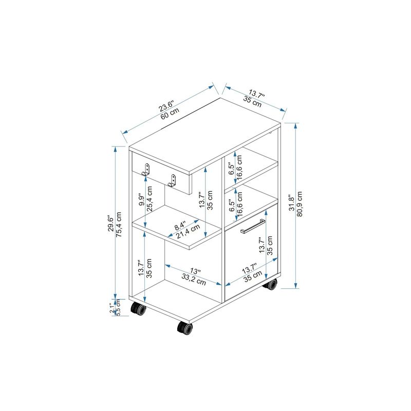 Casa si Gradina - Mobilier - Mobilier baie - Corpuri baie - Dulap multifunctional, Hanah Home, PAL melaminat, alb, 80.9x35x60 cm - Infinity.ro