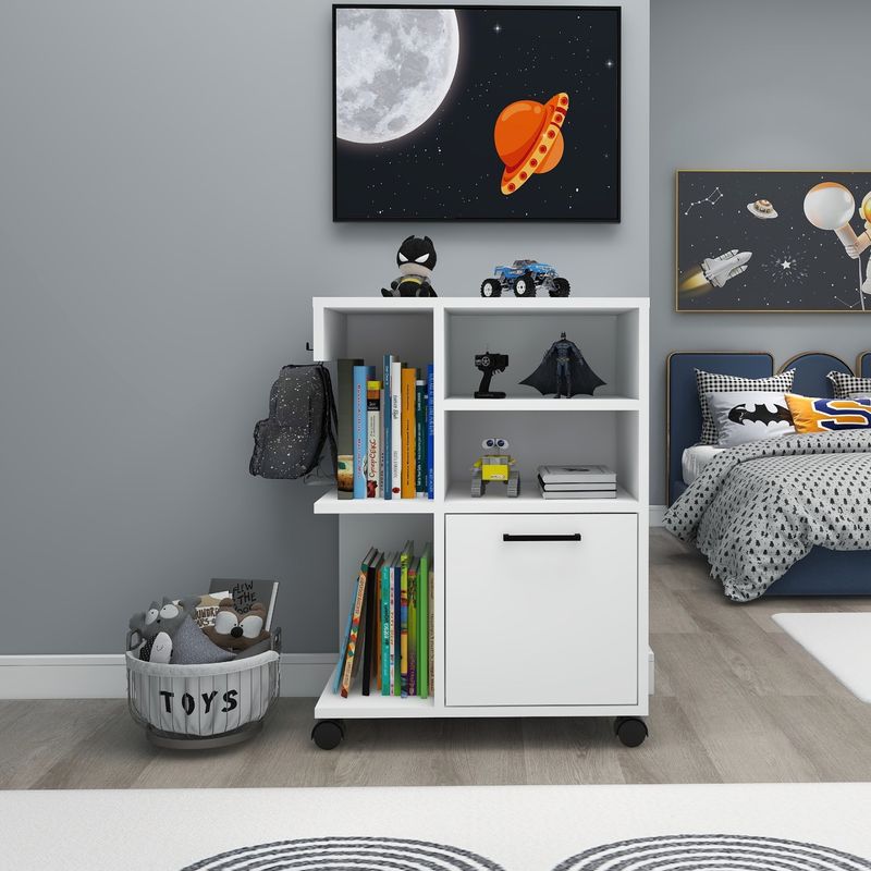 Casa si Gradina - Mobilier - Mobilier baie - Corpuri baie - Dulap multifunctional, Hanah Home, PAL melaminat, alb, 80.9x35x60 cm - Infinity.ro