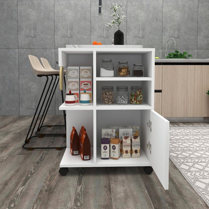 Casa si Gradina - Mobilier - Mobilier baie - Corpuri baie - Dulap multifunctional, Hanah Home, PAL melaminat, alb, 80.9x35x60 cm - Infinity.ro