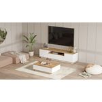 Casa si Gradina - Mobilier - Seturi de mobilier - Seturi living - Set mobilier living, Hanah Home, pal melaminat, pin atlantic si alb, tv 180x44.6x44.5 cm, masuta 90x28.6x60 cm - Infinity.ro