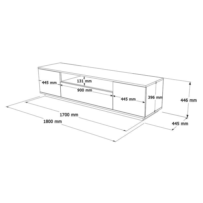 Casa si Gradina - Mobilier - Seturi de mobilier - Seturi living - Set mobilier living, Hanah Home, pal melaminat, pin atlantic si alb, tv 180x44.6x44.5 cm, masuta 90x28.6x60 cm - Infinity.ro