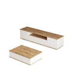 Casa si Gradina - Mobilier - Seturi de mobilier - Seturi living - Set mobilier living, Hanah Home, pal melaminat, pin atlantic si alb, tv 180x44.6x44.5 cm, masuta 90x28.6x60 cm - Infinity.ro