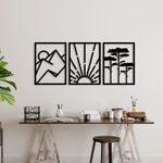 Casa si Gradina - Decoratiuni - Decoratiuni perete - Accesoriu decorativ de perete, Wallxpert, metal, negru, 56x42 cm, set 3 piese - Infinity.ro