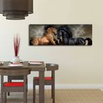 Casa si Gradina - Electrice - Tablouri electrice si accesorii - Tablou decorativ cu led, Wallxpert, panza piele de caprioara, multicolor, 30x90 cm, 239SHN3219 - Infinity.ro