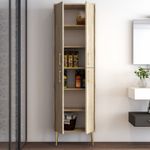 Casa si Gradina - Mobilier - Mobilier baie - Corpuri baie - Dulap baie, Hanah Home, pal melaminat, travertin, 60x35x200 cm - Infinity.ro