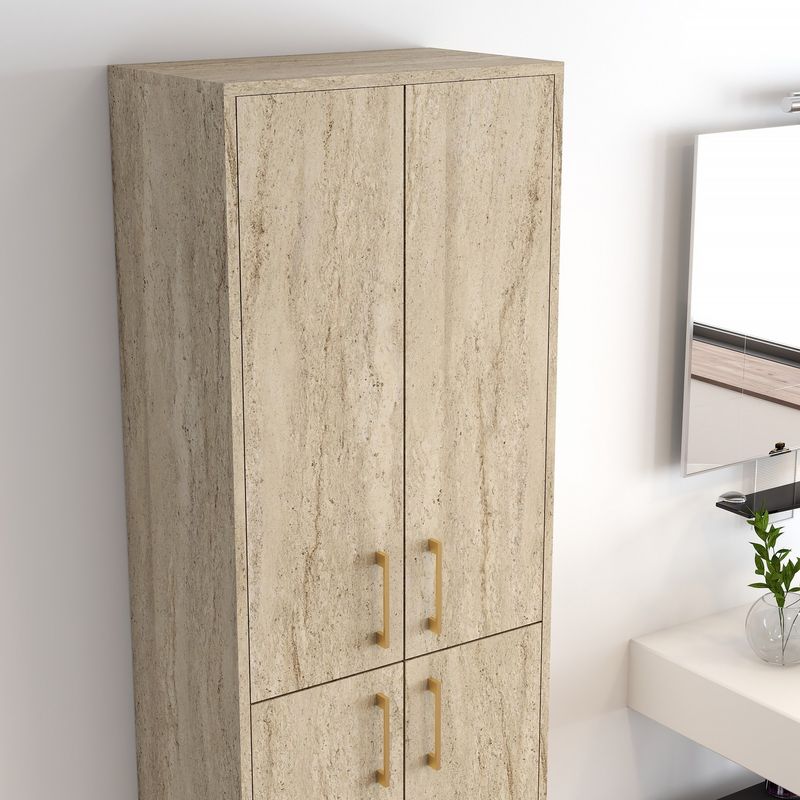 Casa si Gradina - Mobilier - Mobilier baie - Corpuri baie - Dulap baie, Hanah Home, pal melaminat, travertin, 60x35x200 cm - Infinity.ro