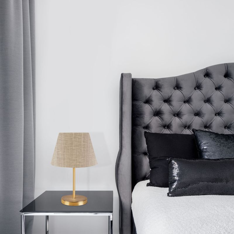 Casa si Gradina - Corpuri si surse de iluminat - Veioze si lampi - Veioze - Veioza, Opviq, pvc si metal, bej auriu, 37 cm - Infinity.ro