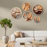Casa si Gradina - Decoratiuni - Tablouri - Set tablouri decorative, Wallxpert, lemn masiv, multicolor, 43.5x43.5 cm, 5 piese, 693BSE6119 - Infinity.ro