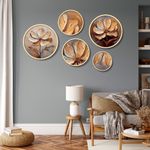 Casa si Gradina - Decoratiuni - Tablouri - Set tablouri decorative, Wallxpert, lemn masiv, multicolor, 43.5x43.5 cm, 5 piese, 693BSE6119 - Infinity.ro