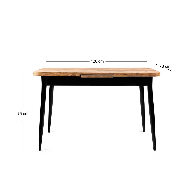 Casa si Gradina - Mobilier - Mese si birouri - Mese bucatarie si dining - Masa extensibila, Hanah Home, PAL melaminat, pin atlantic, 120x70x75 cm, extensibila pana la 150 cm - Infinity.ro