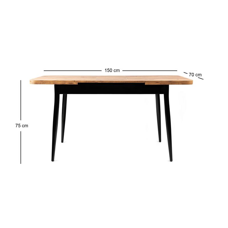 Casa si Gradina - Mobilier - Mese si birouri - Mese bucatarie si dining - Masa extensibila, Hanah Home, PAL melaminat, pin atlantic, 120x70x75 cm, extensibila pana la 150 cm - Infinity.ro