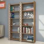 Casa si Gradina - Mobilier - Biblioteci si rafturi - Biblioteci - Biblioteca, Hanah Home, pal melaminat, nuc crem, 124.6x24.2x170 cm - Infinity.ro